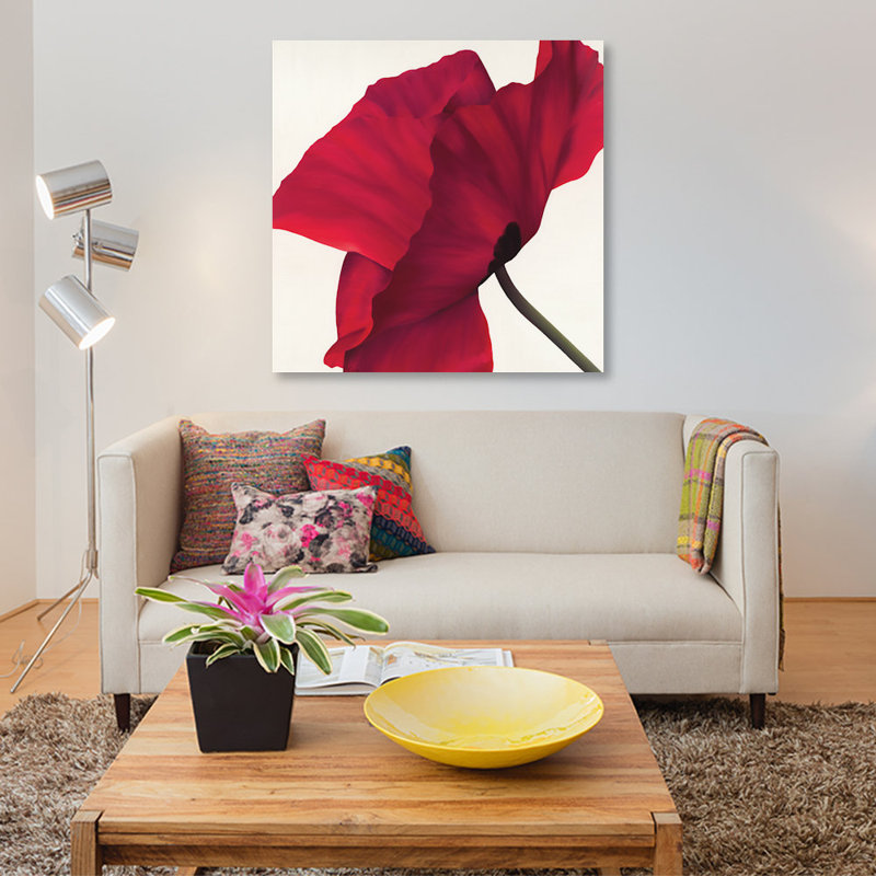 « papaver ii », impression sur toile, H 26 po x l 26 po x P 1,5 po, Pas de tapis, Toile tendue