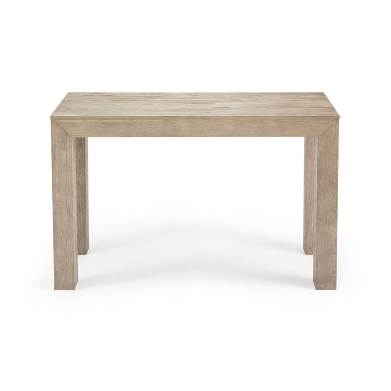 Chalonda Pine Solid Wood Dining Table, Seashell Wirebrush, 32" W x 48" L 
