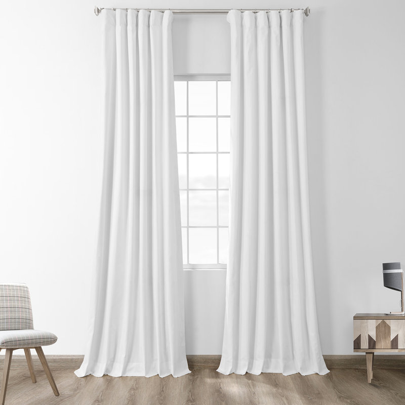 Bryce Whisper Calm 100%  Cotton Twill Max Blackout Curtains for Bedroom-Living Room  Single Panel, 50" W x 96" L