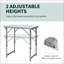 Table de camping portable avec pieds réglables, résistante à l'eau et légère pour une utilisation polyvalente à l'extérieur et à l'intérieur