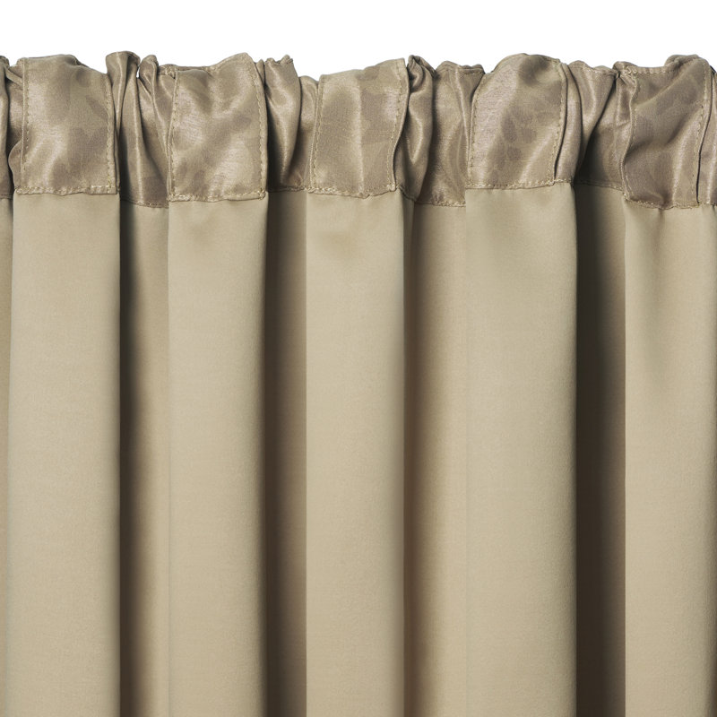 Panneau de rideau simple occultant avec passe-tringle Alicia, Taupe, l 52" x L 95"