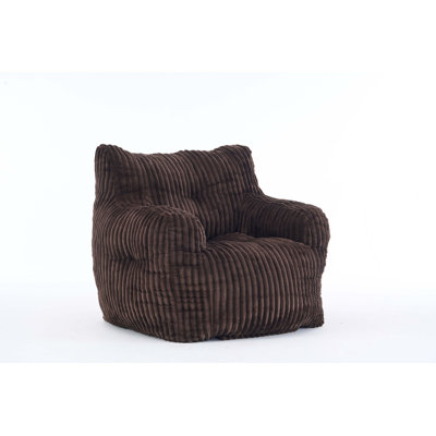 Soft Fluffy Corduroy Fabric Bean Bag Chair Filled With Memory Sponge by Trule