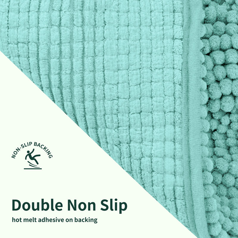 Chenault Soft Chenille Bathroom Rug, 20" W x 32" L, Light Green
