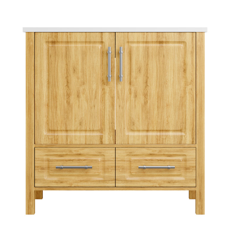 Neston 30" Kd Bathroom Vanity Freestanding With Resin Countertop And Sink, White