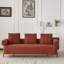 Canapé 3 places orange de 198 cm (78 pouces) avec 3 coussins, idéal pour le salon, la chambre ou un appartement - Assise confortable, coussins modernes, spacieux et confortable.