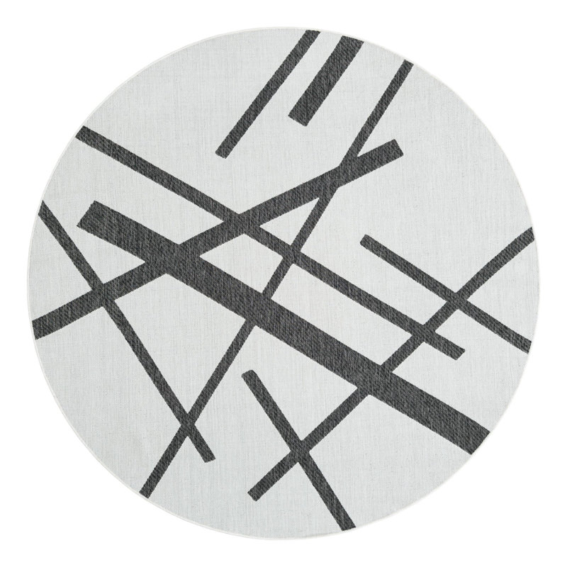 Tapis intérieur / extérieur d'extérieur moderne, Rond 7 pi 10 po