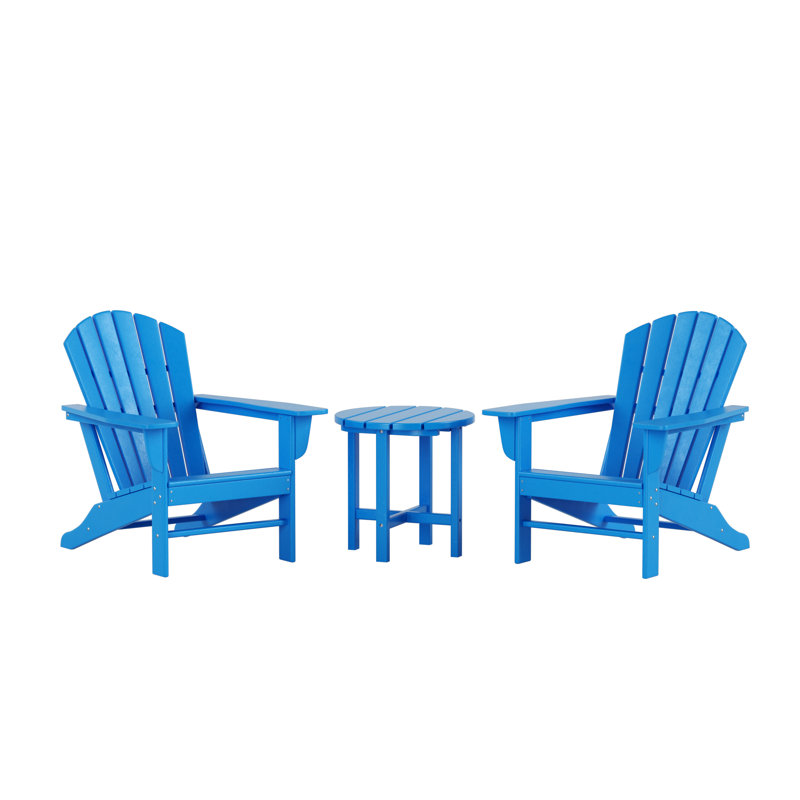 Chaise Adirondack en plastique avec table Altura, Bleu