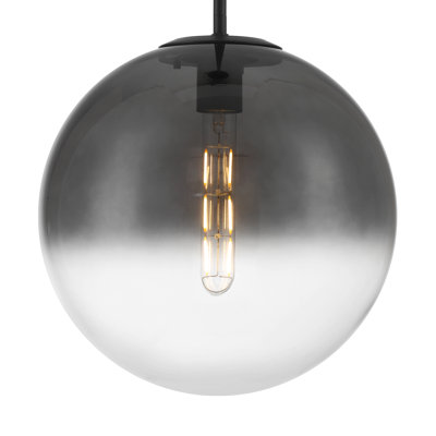 Criston 12" W Dimmable Steel and Glass Globe Pendant Light