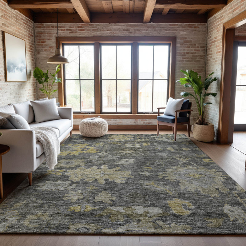 Premium Machine Washable Konopka AMF1108 Global Rug, Rectangle 9' x 12'