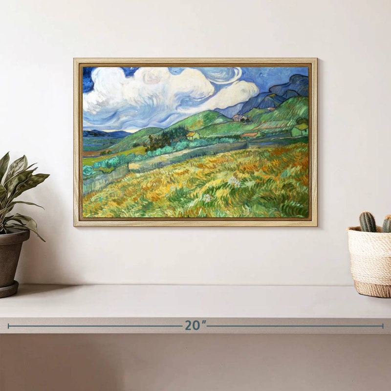 Paysage de Saint Remy, Cadre flottant en bois naturel, 13 po x 9 po