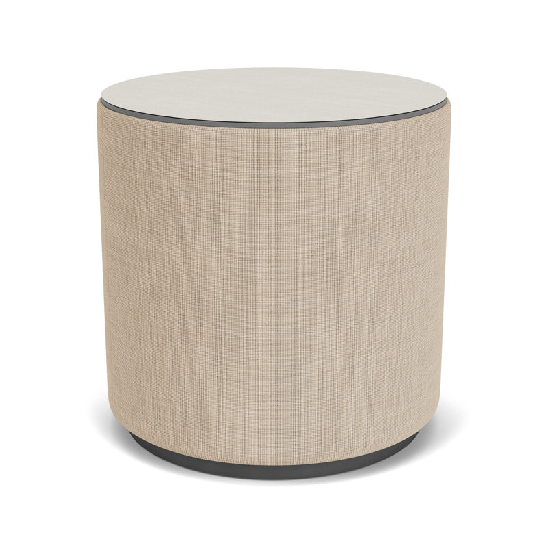 Table de réception avec plateau en stratifié Darsey, 20", Sergé blanc, Gris anthracite; calcaire Chambray