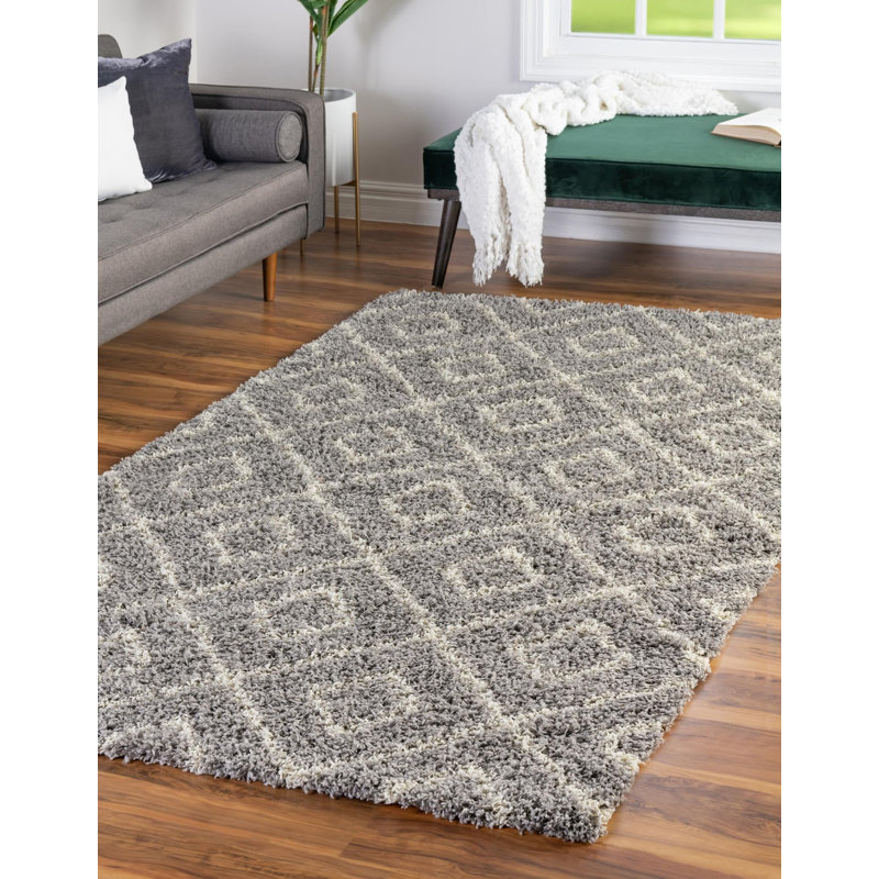 Azbill Geometric Indoor Rug, Rectangle 7'10" x 10'