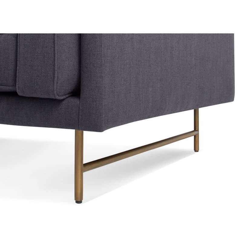 Bank Club Chair, Lava Polyester Blend, Antiqued Brass