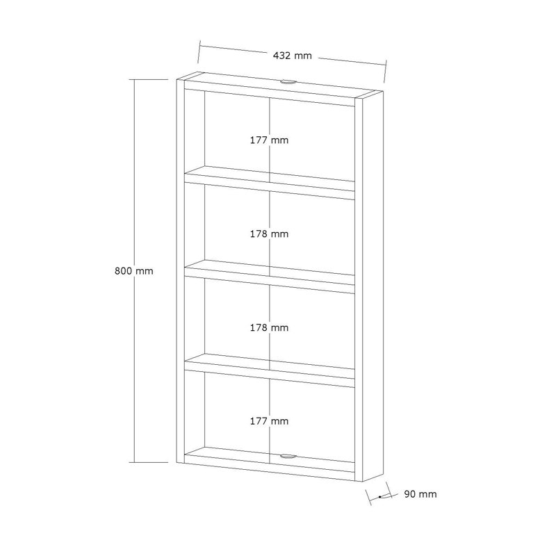 Laural Modern Wall Shelf, 16.9 x 31.5 x 3.5 inches | 100% Melamine Coated Particle Board, Thickness: 0.7 inches | Numerous Shelves for Stylish Storage & Display, Perfect for Home or Office Use