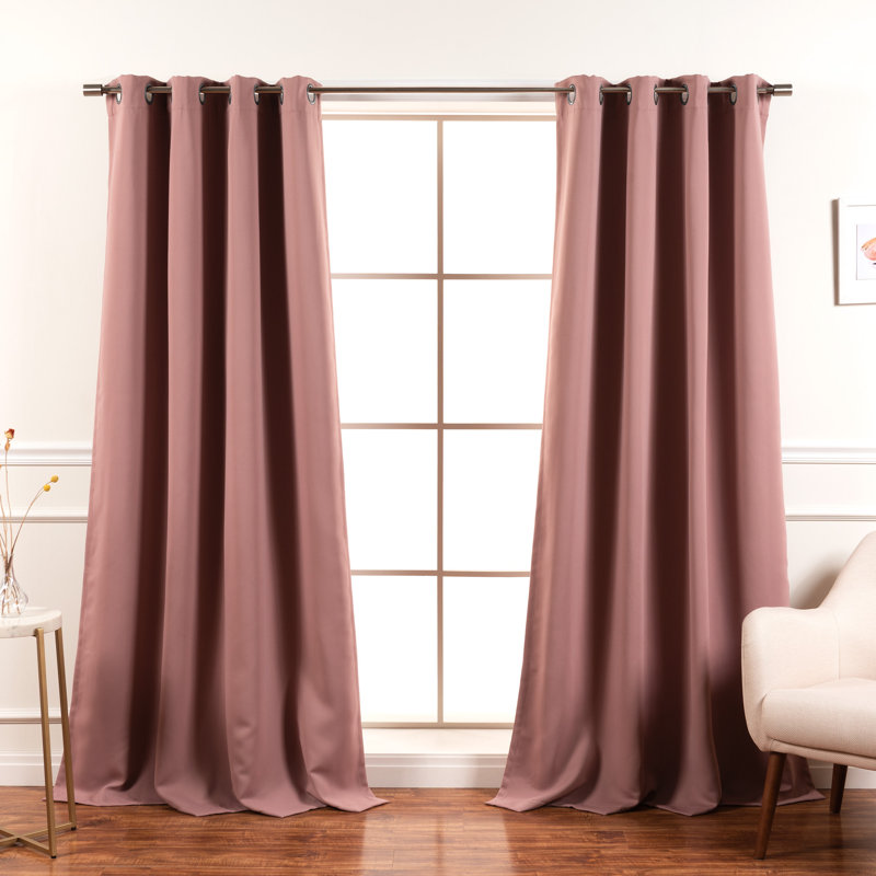 Schaeffer Solid Blackout Thermal Grommet Curtain Panels, 52" W x 63" L, Vapor