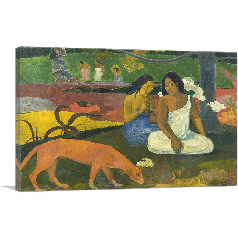 «Joyfulness - Arearea 1892» par Paul Gauguin, reproduction d'art sur toile tendue, H 18 po x l 26 po x P 0,75 po