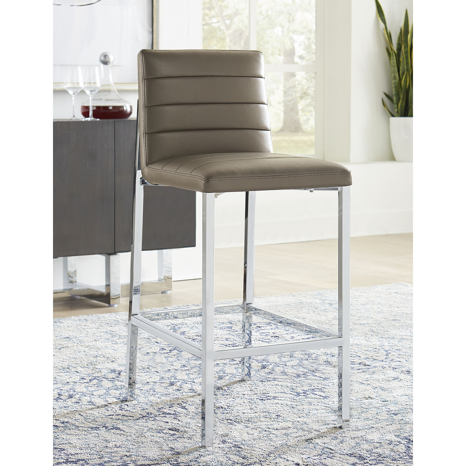 Misa Bar and Counter Stool, Taupe, Bar Stool (30" Seat Height)