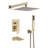 Shower System Bathroom Luxury 12 Inch Rain Shower Head With Handheld Mixer Shower Combo Set Wall Mounted Shower Faucet Trim With Valve Brushed Gold