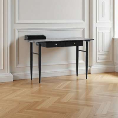 Solid wood double smoked oak desk