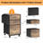 15 Inch Embossed Metal Framed Wooden File Cabinet With 3 Drawers And Wheels-571783048