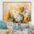 Toile avec cadre flottant or