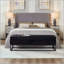 Banc de rangement en velours 58,6 po avec base en métal et plateau capitonné-133331792-133331797-133331794