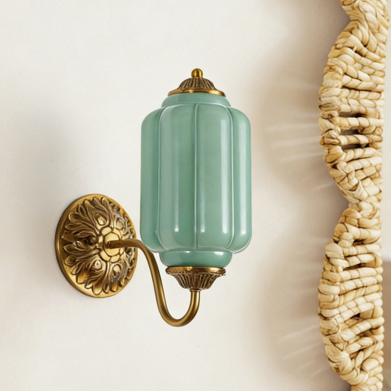 Applique murale à 1 lumière à intensité variable pour chambre Buckminster, Vert
