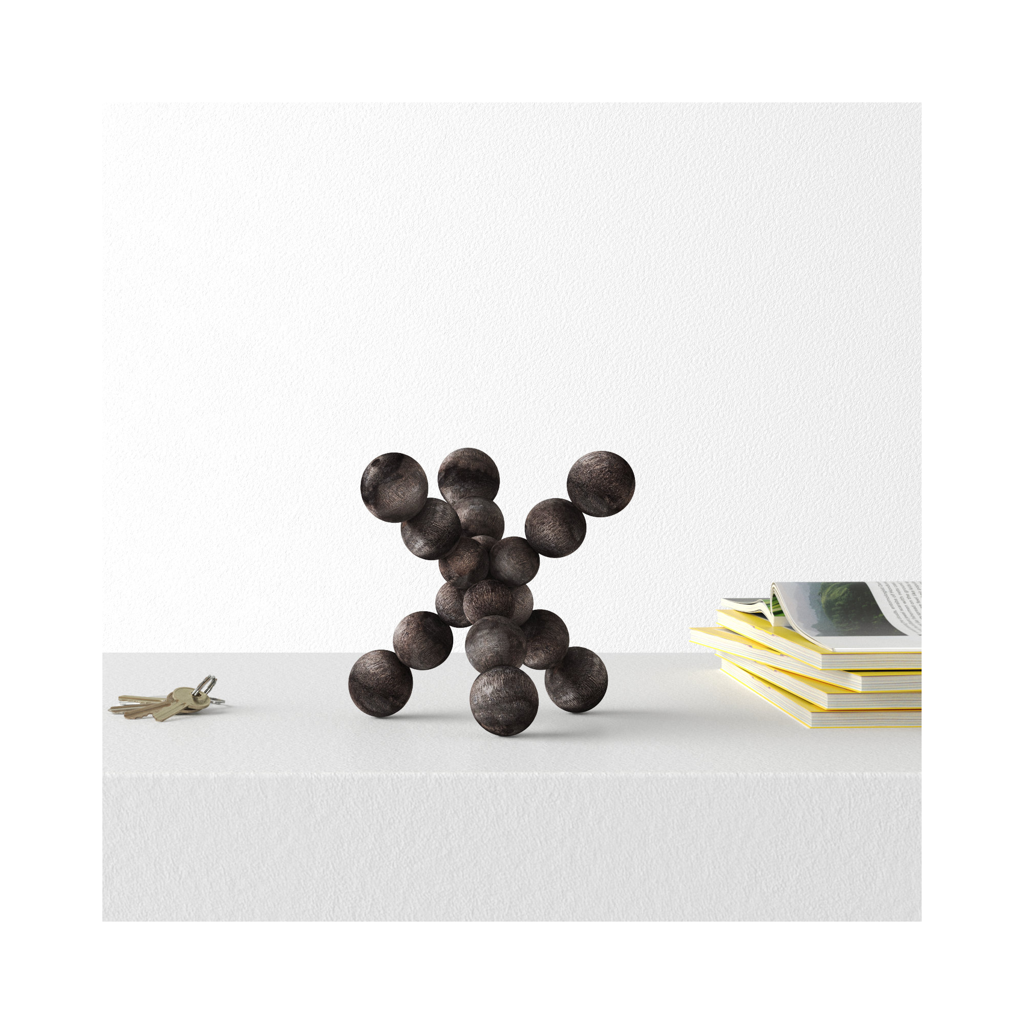 Page Sculpture, 6.7" H x 6.7" W x 6.7" D, Black
