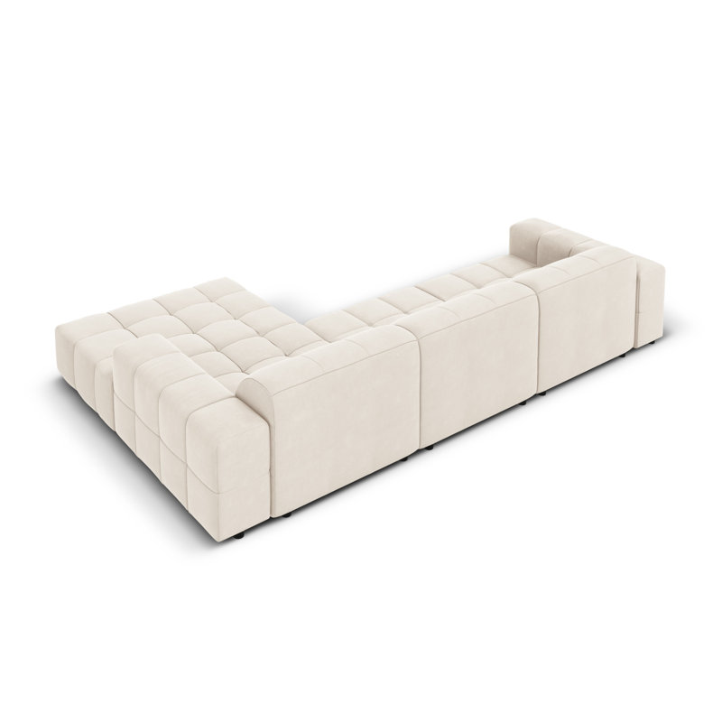 Chicago 4 Seater Corner Sofa, Beige, Right Hand Facing