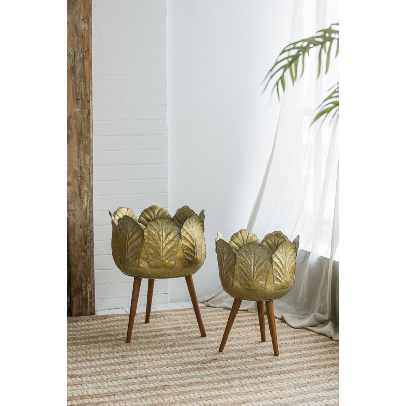 Ensemble de 2 jardinières en métal avec pieds
