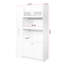 Armoire de cuisine avec tablette coulissante multifonctionnelle à 4 portes en blanc pour un espace de rangement propre