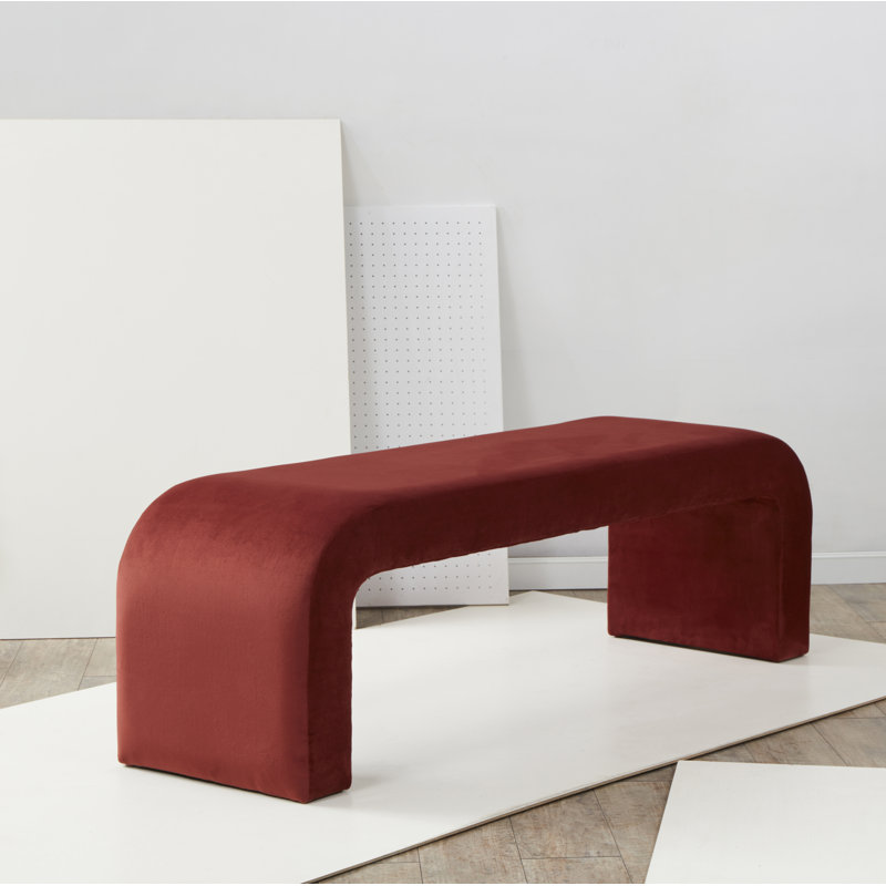 Daine 62" Upholstered Bench, Rust Velvet