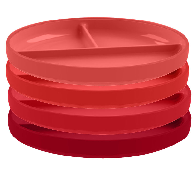 Assiettes divisées pour enfants, ensemble de 4, Rose