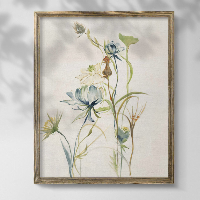 Perdus dans la mer II, reproduction encadrée, Toile avec cadre noyer, Pas de tapis