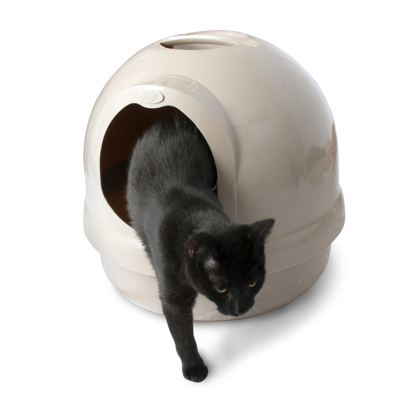Maru Plastic Enclosed Litter Box, Titanium