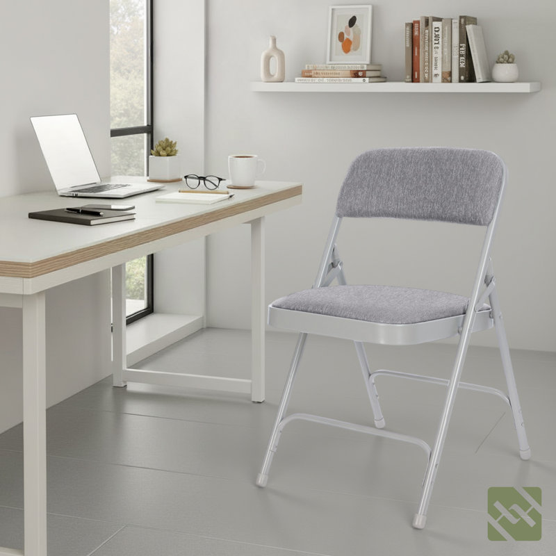 Bernadine Fabric Padded Folding Chair, Gray