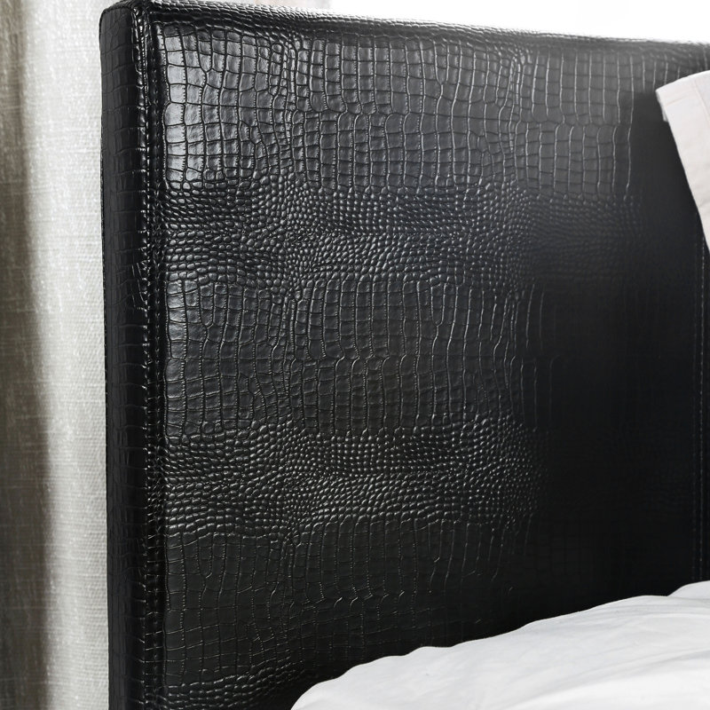 Morgana Vegan Leather Platform Bed, California King, Black