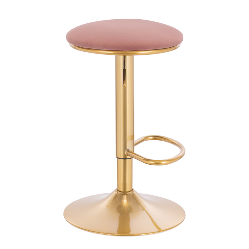 Pannell Swivel Upholstered Counter Stool, Pink