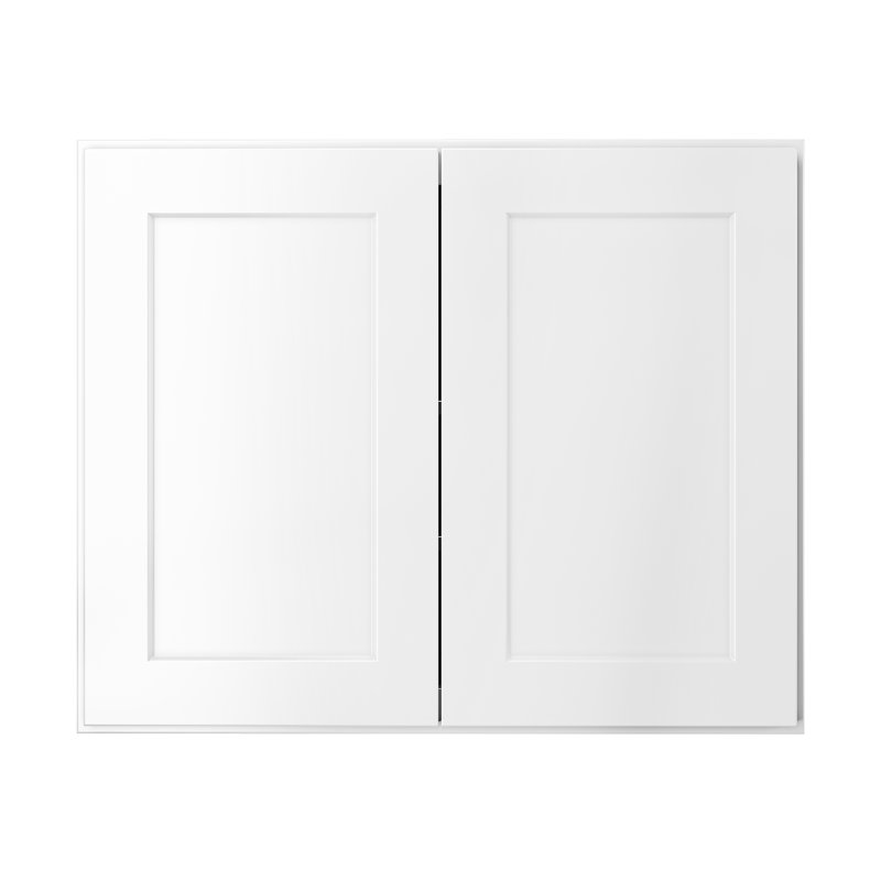 Armoire murale prête à assembler 2 portes, Blanc shaker, L 30 po x H 24 po x P 12 po