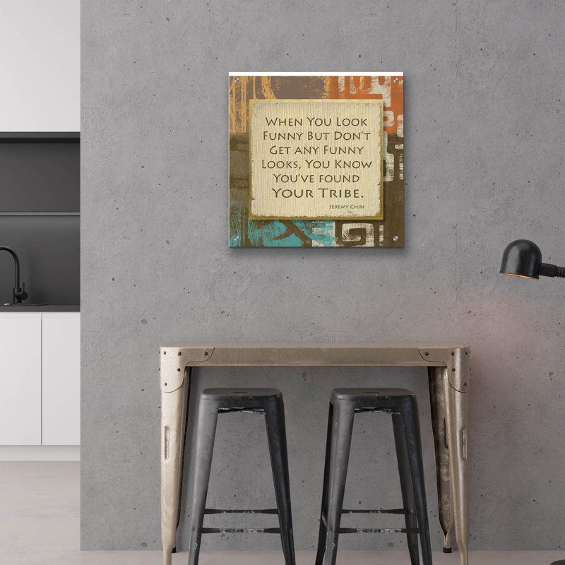 Art mural en verre épique «Tribe 3» par Alonzo Saunders, 24 po x 24 po, H 24 po x l 24 po