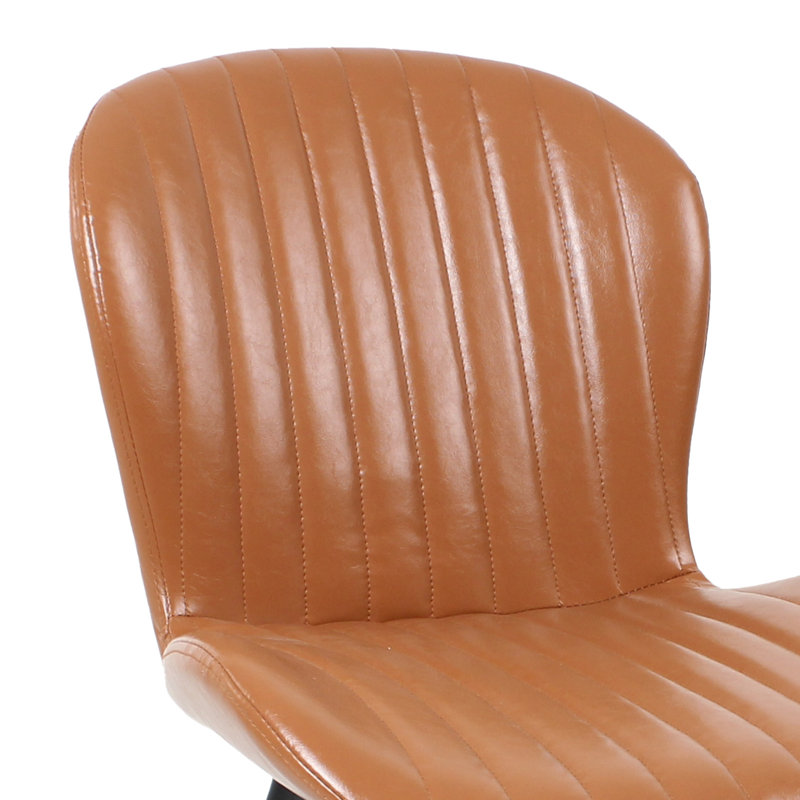 Chaises de salle à manger en cuir, Brun
