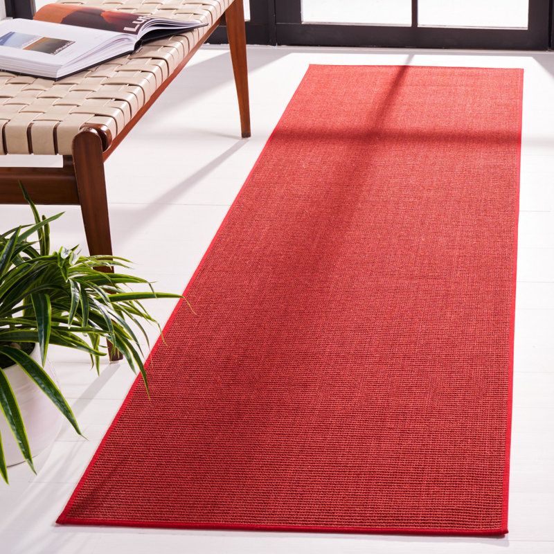 Tapis en sisal / jute Martha Stewart, Rouge, Tapis de couloir 2 pi 3 po x 8 pi