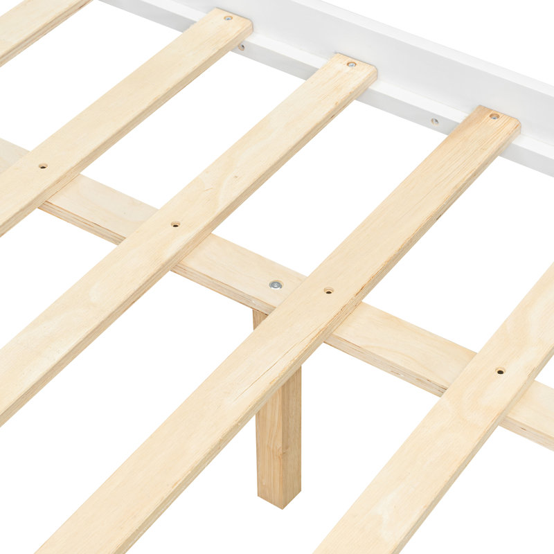 Full House Bed With Storage Drawers & Solid Wood Frame, White, Full