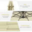 Parasols de 10 pi et accessoires avec auvent en lin beige et acier beige, conception réglable