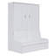 Grand lit escamotable mural avec coussin - Grand lit armoire pliable pour chambre d'amis, studio, bureau à domicile, blanc-293453097
