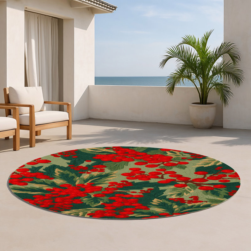 Tapis vert d'intérieur et d'extérieur Botanical, Rond 5 pi