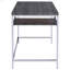 Bureau d'écriture rectangulaire gris et chrome
