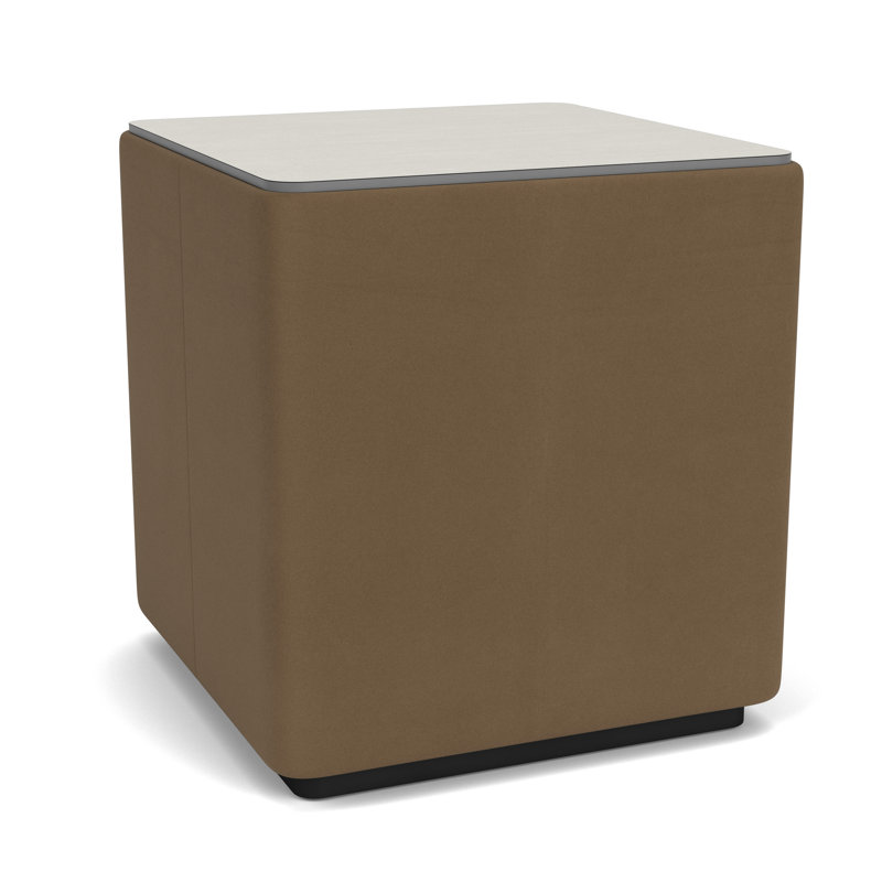 Table de salon avec plateau en stratifié Darsey, Noir; taupe Patriot Plus, 16", Sergé blanc