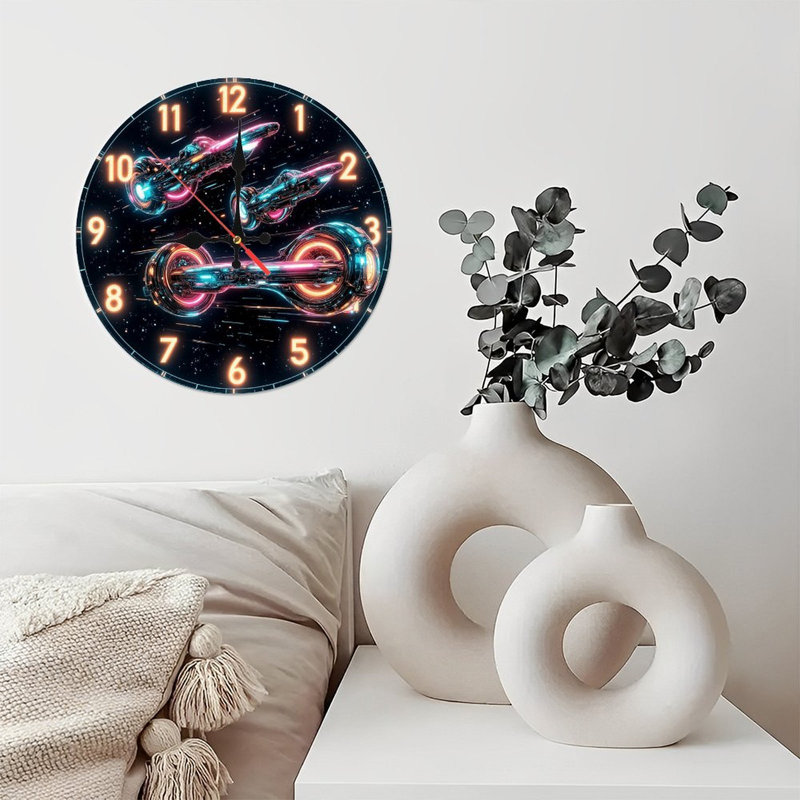 Décoration murale horloge néon