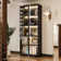 78.7'' H x 31.5'' W 5-Layer Bookcase With Glass Doors And LED Lights